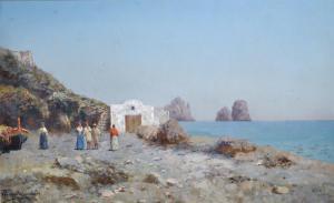 CASTALDO Francesco Coppola 1845-1916,Spiaggia a Capri,Vincent Casa d'Aste IT 2022-10-14