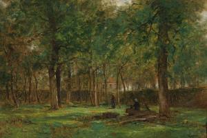 CASTAN Gustave Eugene 1823-1892,Dans le parc,Beurret Bailly Widmer Auctions CH 2023-03-22