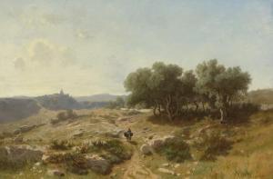 CASTAN Gustave Eugene 1823-1892,Mediterranean landscape,Galerie Koller CH 2023-03-31