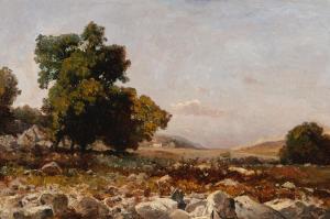 CASTAN Gustave Eugene 1823-1892,Paysage de plaine,Beurret Bailly Widmer Auctions CH 2024-03-20