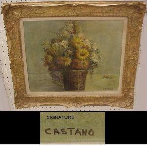 CASTANO Giovanni 1896-1978,still life with basket of flowers,Winter Associates US 2007-10-15