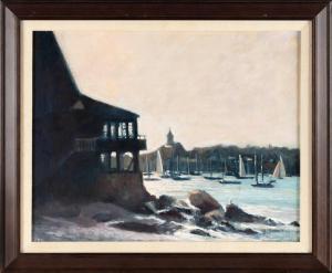 CASTELLANET Vincent Francis 1935,View of Marblehead Harbor,Eldred's US 2022-08-25