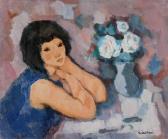 CASTELLANI Mario 1914-1985,Ragazza e fiori,1980,Cambi IT 2021-02-04