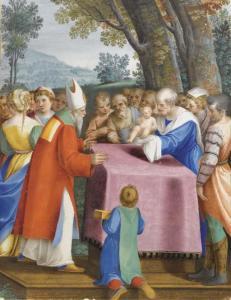 CASTELLO IL GENOVESE Giovan Battista 1547-1637,La Circoncisione,1591,Christie's GB 2006-11-29