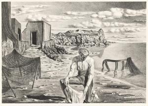 CASTELLON Federico 1914-1971,Landscape in Spain,1937,Swann Galleries US 2024-03-14