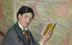 CASTELUCHO DIANA Claudio 1871-1932,Portrait de jeune homme tenant un livre,Art Valorem FR 2019-06-18