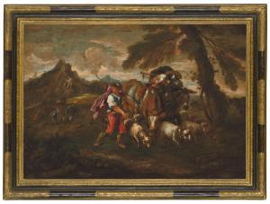 CASTIGLIONE Francesco 1641-1716,An extensive landscape with travellers,Christie's GB 2020-10-07