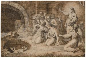 CASTIGLIONE Francesco 1641-1716,La résurrection de Lazare,1716,Millon & Associés FR 2024-03-21