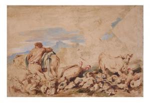 CASTIGLIONE Francesco 1641-1716,Les animaux de l\’arche de Noé,1660,Millon & Associés FR 2020-10-30