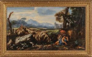 CASTIGLIONE Francesco 1641-1716,Paesaggio con pastori e armenti,Boetto IT 2020-12-14