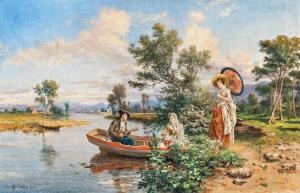 CASTIGLIONE Giuseppe 1829-1908,A serenade on a lake,Palais Dorotheum AT 2023-09-07