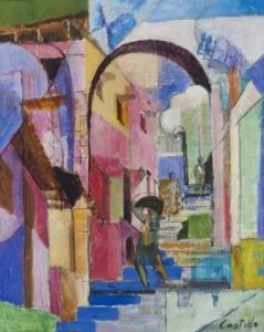 CASTILLO 1900-1900,Cubist street scene,Quinn's US 2012-12-08
