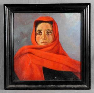 CASTILLO EDUARDO 1800-1900,Mujer con pañuelo rojo,Subastas Galileo ES 2017-02-23