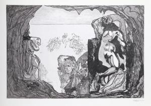 CASTILLO Jorge,Nude in Cave from the Omaggio a Michelangelo Portf,1975,Ro Gallery 2024-02-07