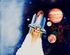 Castle Chris,Space Shuttle, Maximum Card Set illustration,1989,Heritage US 2009-07-15