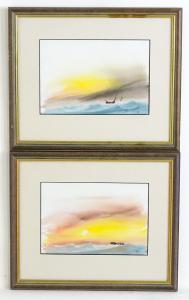 CASTLE Thomas Charles Herbert,A pair of coastal sunset scenes with sh,Claydon Auctioneers 2023-11-19