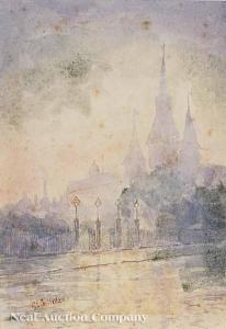 Castleden George Frederick 1861-1945,Place d'Armes: St. Louis Cathedral and Ca,Neal Auction Company 2008-10-11