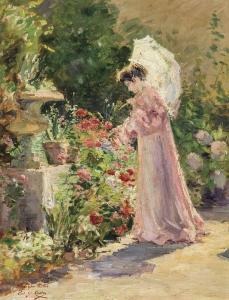CASTRES Edouard Gaspard 1881-1964,Le jardin fleuri,De Vuyst BE 2013-03-02