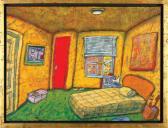 CASTRO D,Bedroom with red door,Morton Subastas MX 2006-08-26