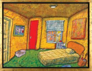 CASTRO D,Bedroom with red door,Morton Subastas MX 2006-08-26