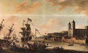 CASTRO Lorenzo A 1664-1700,A Mediterranean Harbour with Maltese, Spanish and ,Lempertz DE 2014-11-15