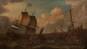 CASTRO Lorenzo A 1664-1700,Shipping off the Coast of Holland,Simon Chorley Art & Antiques 2021-11-23