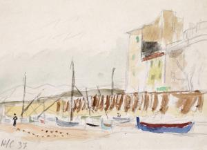 CATARGI Henri H. 1894-1976,In the harbor,1937,Artmark RO 2024-04-15