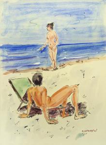 CATARSINI Alfredo 1899-1993,Dopo il bagno,Saletta d'arte Viviani IT 2023-07-15