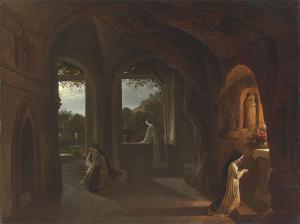 CATEL Franz Ludwig 1778-1856,Dominikanernonnen in einer Klosterkapelle bei ,1820/24,Villa Grisebach 2023-11-30