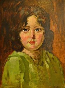 CATELIU teodor 1855,Girl in green blouse,GoldArt RO 2017-01-25