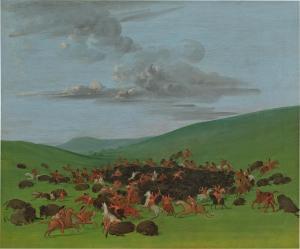 CATLIN George 1794-1872,Buffalo Chase, A Surround by the Hidatsa,1830/32,Sotheby's GB 2024-01-19