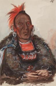 CATLIN George 1794-1872,Wah-ro-née-sah, The Surrounder, Chief of the Tribe,1832,Sotheby's 2024-01-19