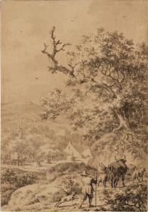 CATS Jacob 1741-1799,Herder and animals on a woodland path; Herder and ,1784,Sotheby's GB 2023-01-25