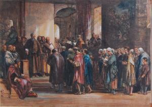 CATTERMOLE George 1800-1868,Scene of Monastic Life,1854,Lacy Scott & Knight GB 2019-06-15