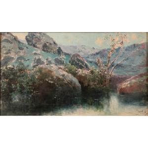 CATTI Michele 1855-1914,La valle dell'usignolo a Carini,Galleria Sarno IT 2024-03-13