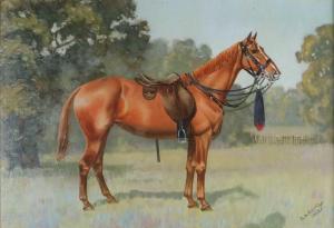 CATTLEY George A 1896-1978,Chestnut Horse with Bridle and Saddle,1928,Halls GB 2021-09-15