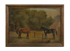 CATTLEY George A 1896-1978,Two Tethered Horses,1942,Adams IE 2022-12-19