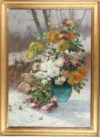CAUCHOIS Eugene Henri 1850-1911,Bouquet fleuri sur neige,Le Calvez FR 2020-10-13