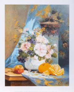 CAUCHOIS Eugene Henri 1850-1911,Still Life of Roses with an Orange,Ro Gallery US 2024-02-07