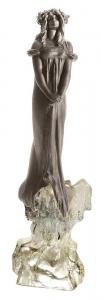 CAUSSÉ Julien 1869-1914,Maiden standing atop a frosted glass rocky plinth-,Brunk Auctions 2014-09-13