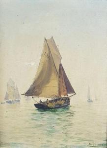 CAUSSIN A 1800-1900,Départ de pêche,Saint Germain en Laye encheres-F. Laurent FR 2019-10-27