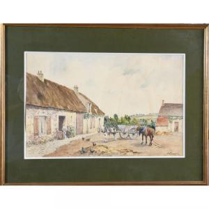 CAUSSIN A 1800-1900,La charrette de retour à la ferme,19th century,Herbette FR 2018-11-11