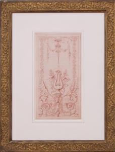 CAUVET Gilles Paul,DECORATIVE DESIGN FOR A LYRE AND TRUMPETS,1772,Stair Galleries 2017-12-16