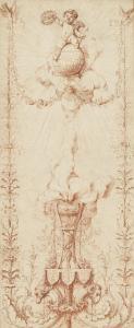 CAUVET Gilles Paul,Design for a decorative panel with a cherub seated,Christie's 2023-07-04