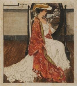 CAUVY Leon 1874-1933,Femme au miroir,Osenat FR 2012-06-03
