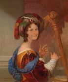 CAVALLERI Ferdinando,Young Woman with Turban Playing Music,1830,Palais Dorotheum 2017-09-13