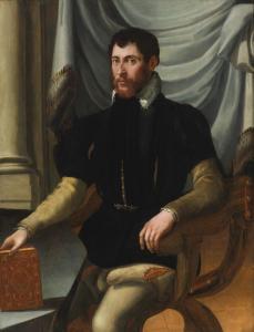 CAVALORI Mirabello 1535-1572,PORTRAIT OF A SEATED MAN HOLDING A BOOK,Sotheby's GB 2013-01-31