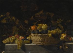 CAVAROZZI Bartolomeo 1590-1625,BASKET OF FRUIT ON A STONE LEDGE,Sotheby's GB 2018-05-22