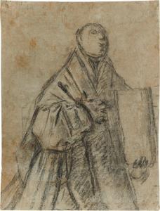 CAVEDONE Giacomo 1577-1660,Recto: A study of a priest holding a book, his rig,Sotheby's 2022-07-06