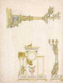 CAVELIER ADRIEN 1785-1867,Projet pour une pendule et deux projets de chandel,Piasa FR 2013-04-12